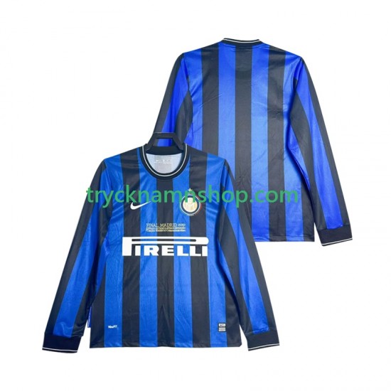Inter Milan 2009 2010 Tröja Retro 1:a Matchställ Män Långärmad