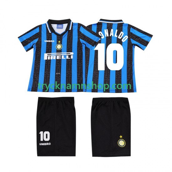 Inter Milan Ronaldo 10 1997 1998 Tröja Retro 1:a Matchställ Barn Kortärmad