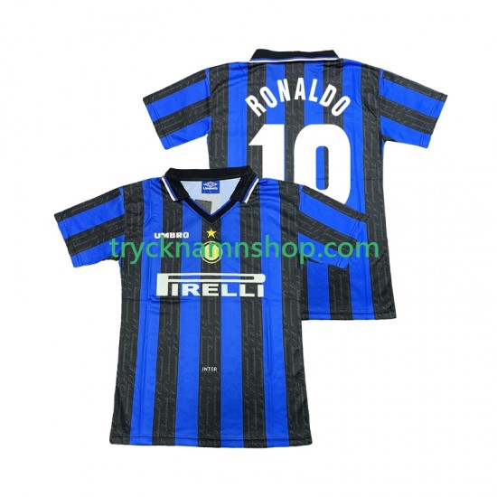 Inter Milan Ronaldo 10 1997 1998 Tröja Retro 1:a Matchställ Män Kortärmad
