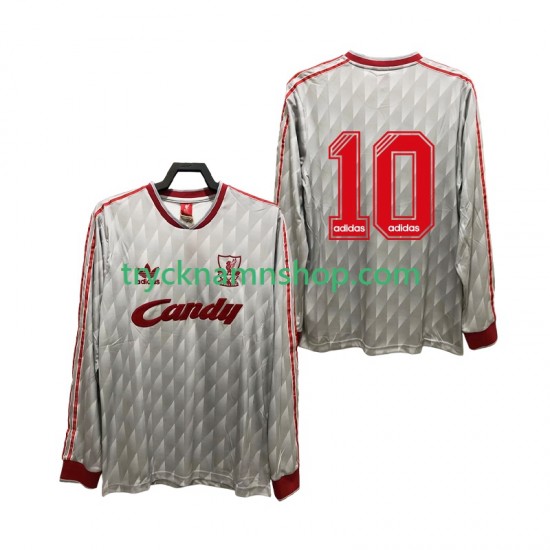 Liverpool 10 1989 1991 Tröja Retro 2:a Matchställ Män Långärmad
