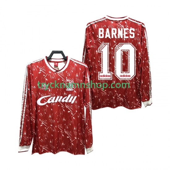 Liverpool BARNES 10 1989 1991 Tröja Retro 1:a Matchställ Män Långärmad
