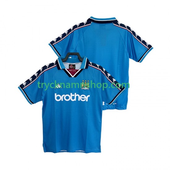Manchester City 1997 1998 Tröja Retro 1:a Matchställ Män Kortärmad