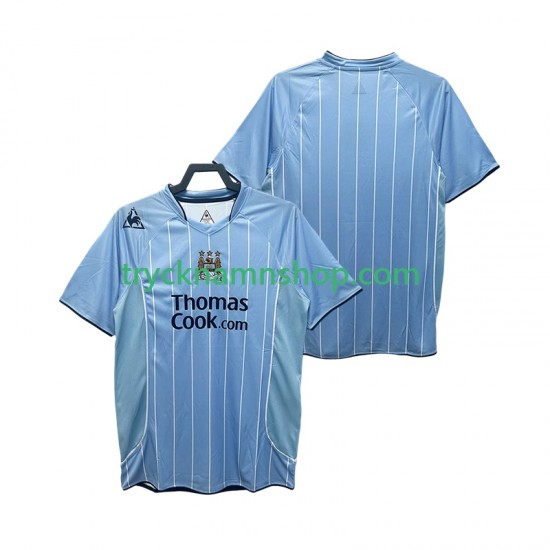 Manchester City 2007 2008 Tröja Retro 1:a Matchställ Män Kortärmad