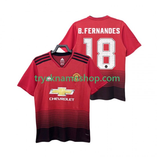 Manchester United B.FERNANDES 18 2018 2019 Tröja Retro 1:a Matchställ Män Kortärmad