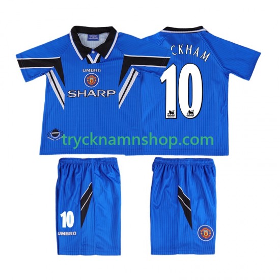 Manchester United BECKHAM 10 1996 1998 Tröja Retro 3:e Matchställ Barn Kortärmad