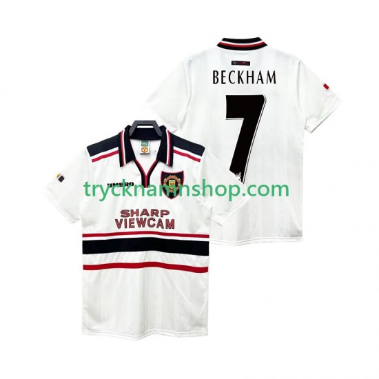 Manchester United Beckham 7 1998 1999 Tröja Retro 2:a Matchställ Män Kortärmad