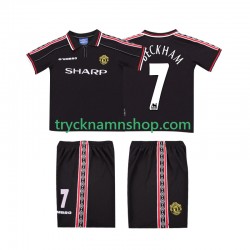 Manchester United Beckham 7 1998 1999 Tröja Retro 2:a Matchställ Barn Kortärmad