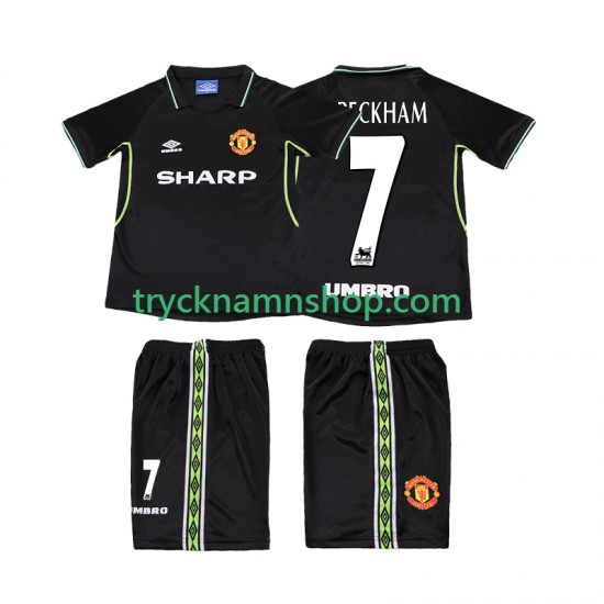 Manchester United Beckham 7 1998 1999 Tröja Retro 3:e Matchställ Barn Kortärmad