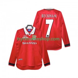Manchester United Beckham 7 1999 2000 Tröja Retro 1:a Matchställ Män Långärmad