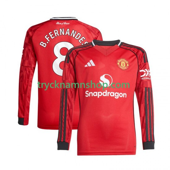 Manchester United Bruno Fernandes 8 2025-2026 Tröja 1:a Matchställ Män Långärmad