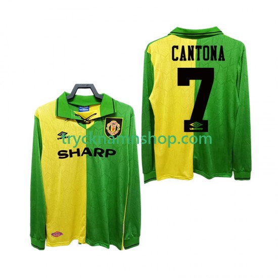 Manchester United CANTONA 7 1992 1994 Tröja Retro 2:a Matchställ Män Långärmad