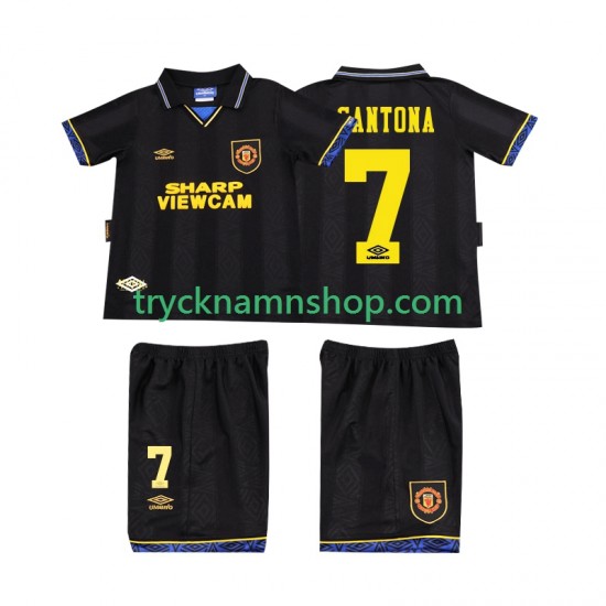 Manchester United CONTONA 7 1993 1994 Tröja Retro 2:a Matchställ Barn Kortärmad