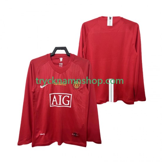 Manchester United Champions League 2007 2008 Tröja Retro 1:a Matchställ Män Långärmad