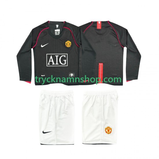 Manchester United 2007 2008 Tröja Retro 2:a Matchställ Barn Långärmad
