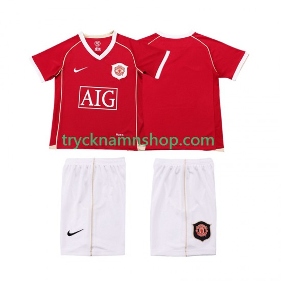 Manchester United 2006 2007 Tröja Retro 1:a Matchställ Barn Kortärmad