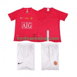 Manchester United Champions League 2007 2008 Tröja Retro 1:a Matchställ Barn Kortärmad