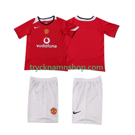Manchester United 2005 2006 Tröja Retro 1:a Matchställ Barn Kortärmad