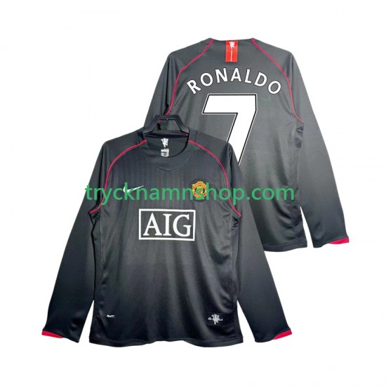Manchester United Critstiano Ronaldo 7 2007 2008 Tröja Retro 2:a Matchställ Män Långärmad