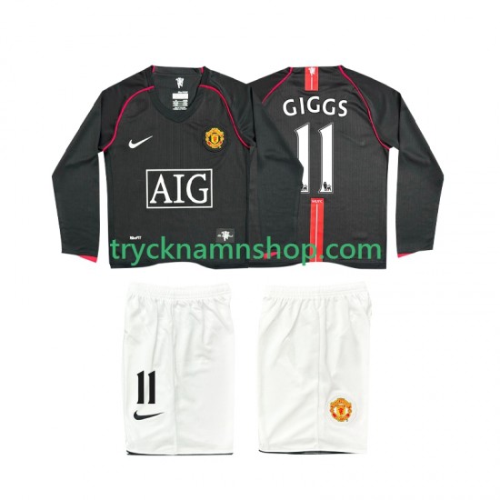 Manchester United GIGGS 11 2007 2008 Tröja Retro 2:a Matchställ Barn Långärmad