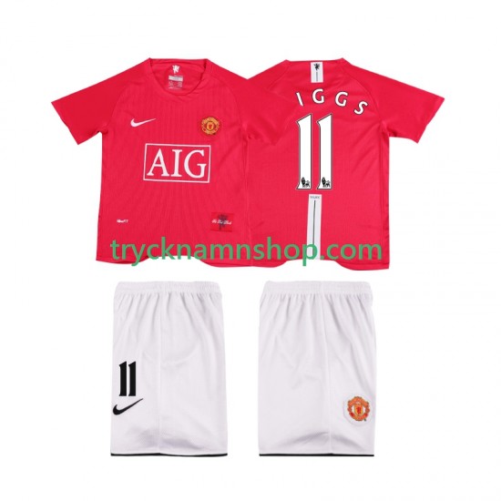Manchester United GIGGS 11 Premier League 2007 2008 Tröja Retro 1:a Matchställ Barn Kortärmad