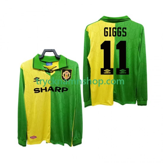 Manchester United GIGGS 11 1992 1994 Tröja Retro 2:a Matchställ Män Långärmad