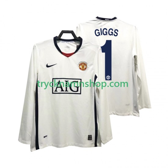Manchester United GIGGS 11 Premier League 2008 2009 Tröja Retro 2:a Matchställ Män Långärmad
