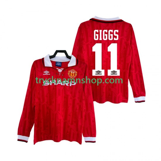 Manchester United GIGGS 11 1992 1994 Tröja Retro 1:a Matchställ Män Långärmad