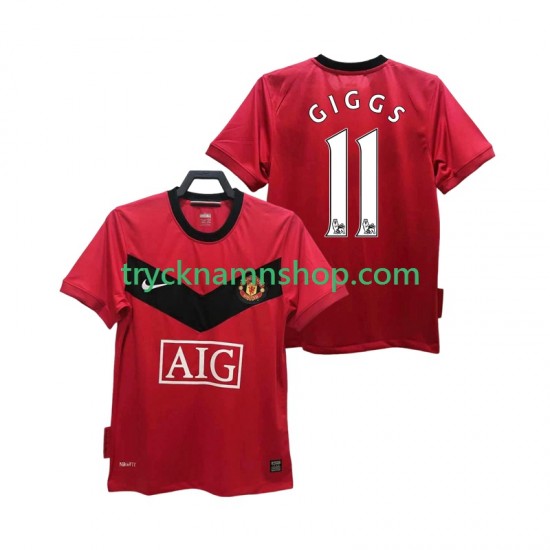 Manchester United GIGGS 11 2009 2010 Tröja Retro 1:a Matchställ Män Kortärmad