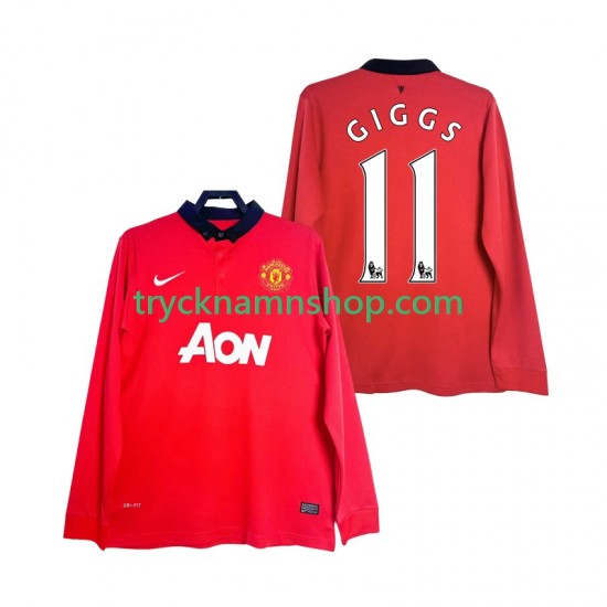 Manchester United GIGGS 11 2013 2014 Tröja Retro 1:a Matchställ Män Långärmad