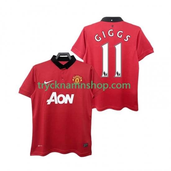 Manchester United GIGGS 11 2013 2014 Tröja Retro 1:a Matchställ Män Kortärmad