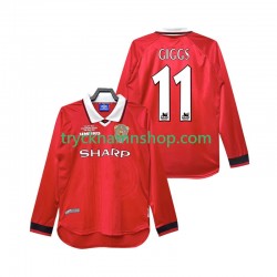 Manchester United Giggs 11 1999 2000 Tröja Retro 1:a Matchställ Män Långärmad