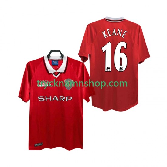 Manchester United Keane 16 1999 2000 Tröja Retro 1:a Matchställ Män Kortärmad