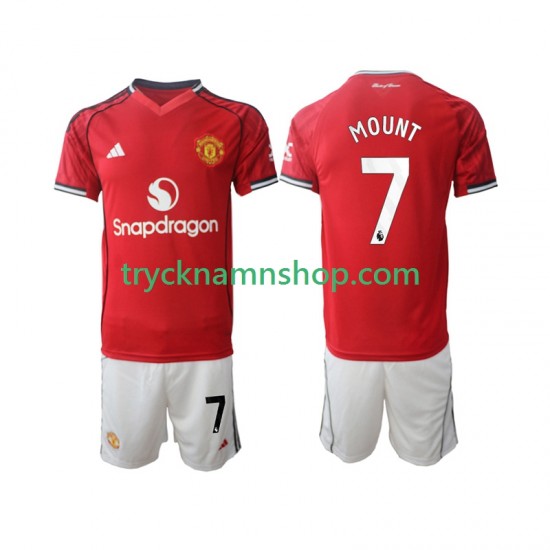 Manchester United Mason Mount 7 2025-2026 Tröja 1:a Matchställ Barn Kortärmad