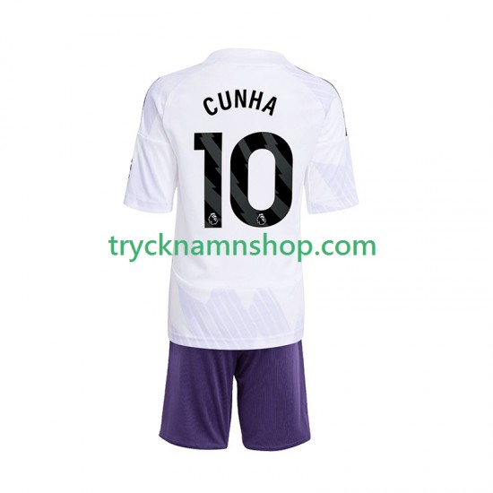 Manchester United Matheus Cunha 10 2025-2026 Tröja 2:a Matchställ Barn Kortärmad