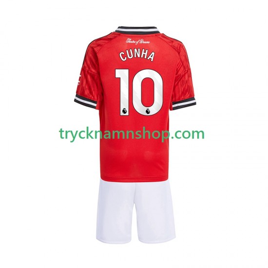 Manchester United Matheus Cunha 10 2025-2026 Tröja 1:a Matchställ Barn Kortärmad