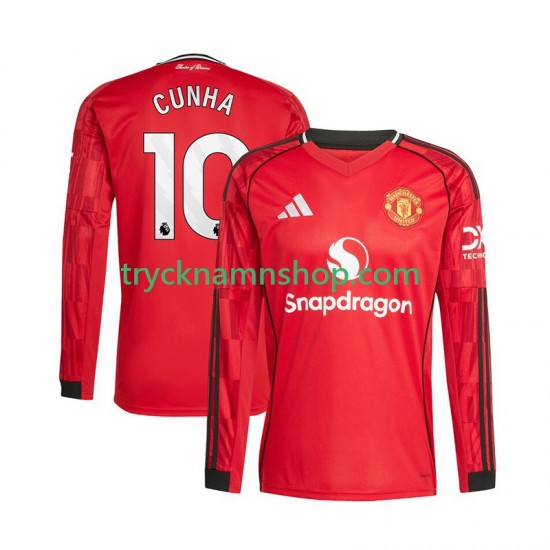 Manchester United Matheus Cunha 10 2025-2026 Tröja 1:a Matchställ Män Långärmad