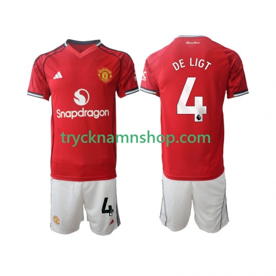 Manchester United Matthijs de Ligt 4 2025-2026 Tröja 1:a Matchställ Barn Kortärmad