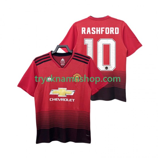 Manchester United RASHFORD 10 2018 2019 Tröja Retro 1:a Matchställ Män Kortärmad