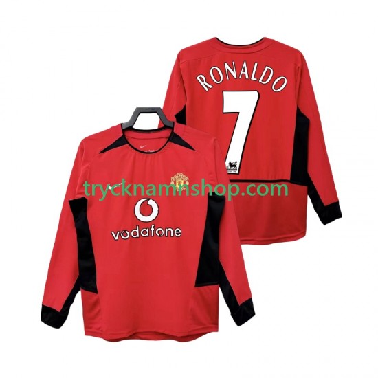 Manchester United RONALDO 7 2002 2004 Tröja Retro 1:a Matchställ Män Långärmad