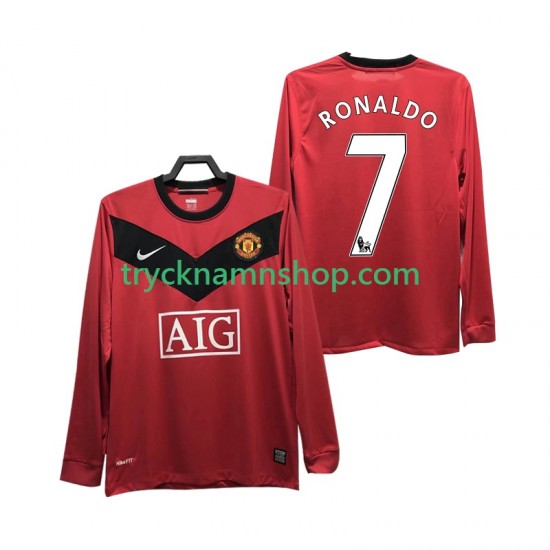 Manchester United RONALDO 7 2009 2010 Tröja Retro 1:a Matchställ Män Långärmad