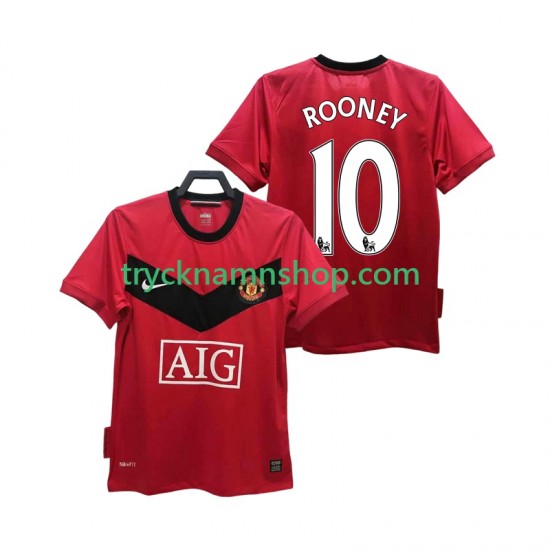 Manchester United ROONEY 10 2009 2010 Tröja Retro 1:a Matchställ Män Kortärmad