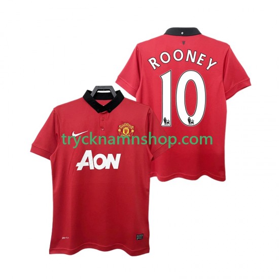 Manchester United ROONEY 10 2013 2014 Tröja Retro 1:a Matchställ Män Kortärmad