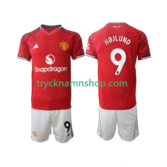 Manchester United Rasmus Hojlund 9 2025-2026 Tröja 1:a Matchställ Barn Kortärmad