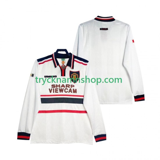 Manchester United 1998 1999 Tröja Retro 2:a Matchställ Män Långärmad
