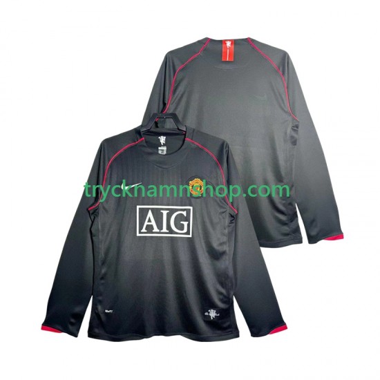 Manchester United 2007 2008 Tröja Retro 2:a Matchställ Män Långärmad