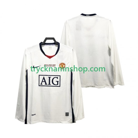 Manchester United Champions League 2008 2009 Tröja Retro 2:a Matchställ Män Långärmad