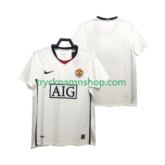 Manchester United Premier League 2008 2009 Tröja Retro 2:a Matchställ Män Kortärmad