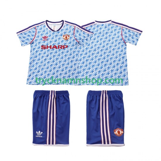 Manchester United 1990 1992 Tröja Retro 2:a Matchställ Barn Kortärmad