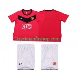 Manchester United 2009 2010 Tröja Retro 1:a Matchställ Barn Kortärmad