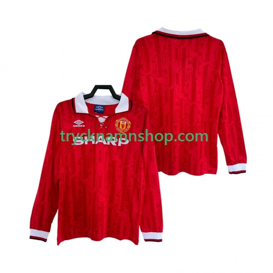 Manchester United 1992 1994 Tröja Retro 1:a Matchställ Män Långärmad